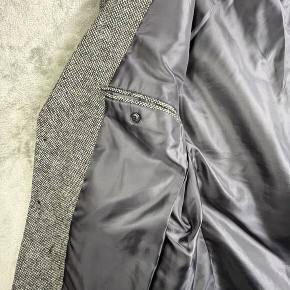 Deansgate Blazer Mens 42 Regular Gray Lambs Wool Sport Coat Jacket Tweed Lined - Picture 15 of 16